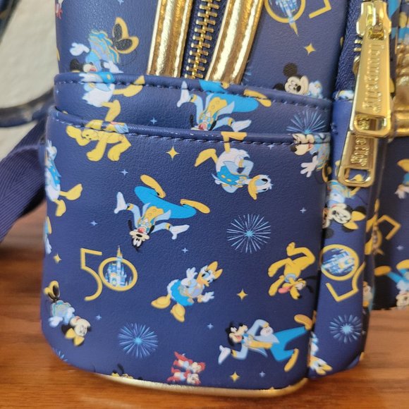 WDW Parks 50th Loungefly Mini Backpack Ears Holder Disney World Used Once - Picture 11 of 16